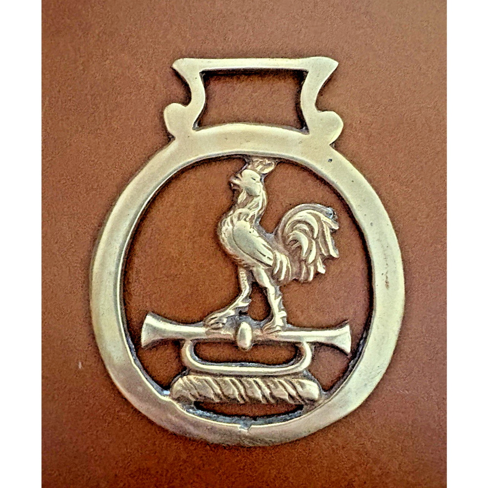 Vintage Rooster Cockerel Trumpet Openwork Bridle Harness Horse Saddle Medallion